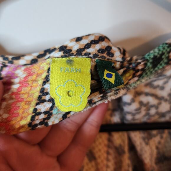 FARM Rio Banana Scarves Yawanawa Maxi Dress Sz G (Lg) Boho Art *See Measures) - Picture 13 of 16